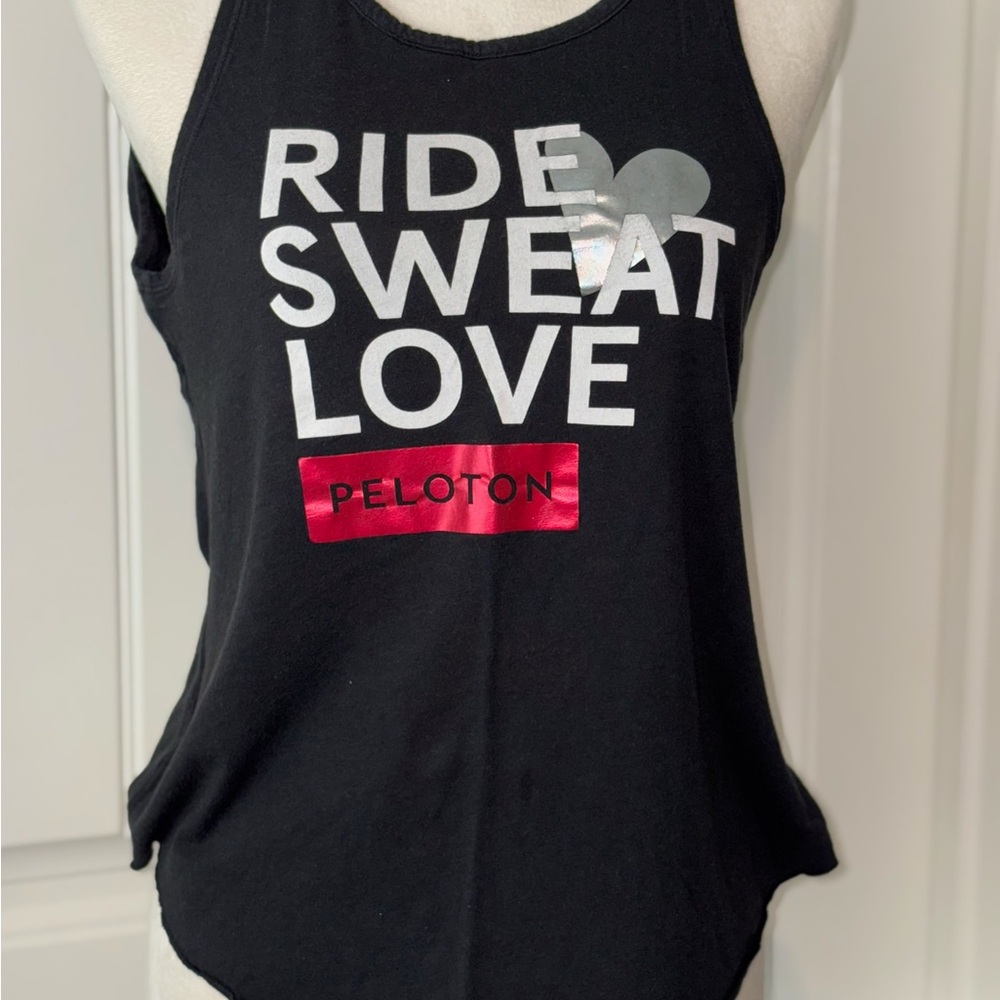Peloton Black Sleeveless Tank Top with Cut Out Design